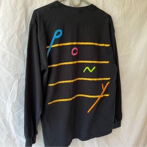 Black Rex Orange County Long-sleeve Shirt Size Large 100% Cotton